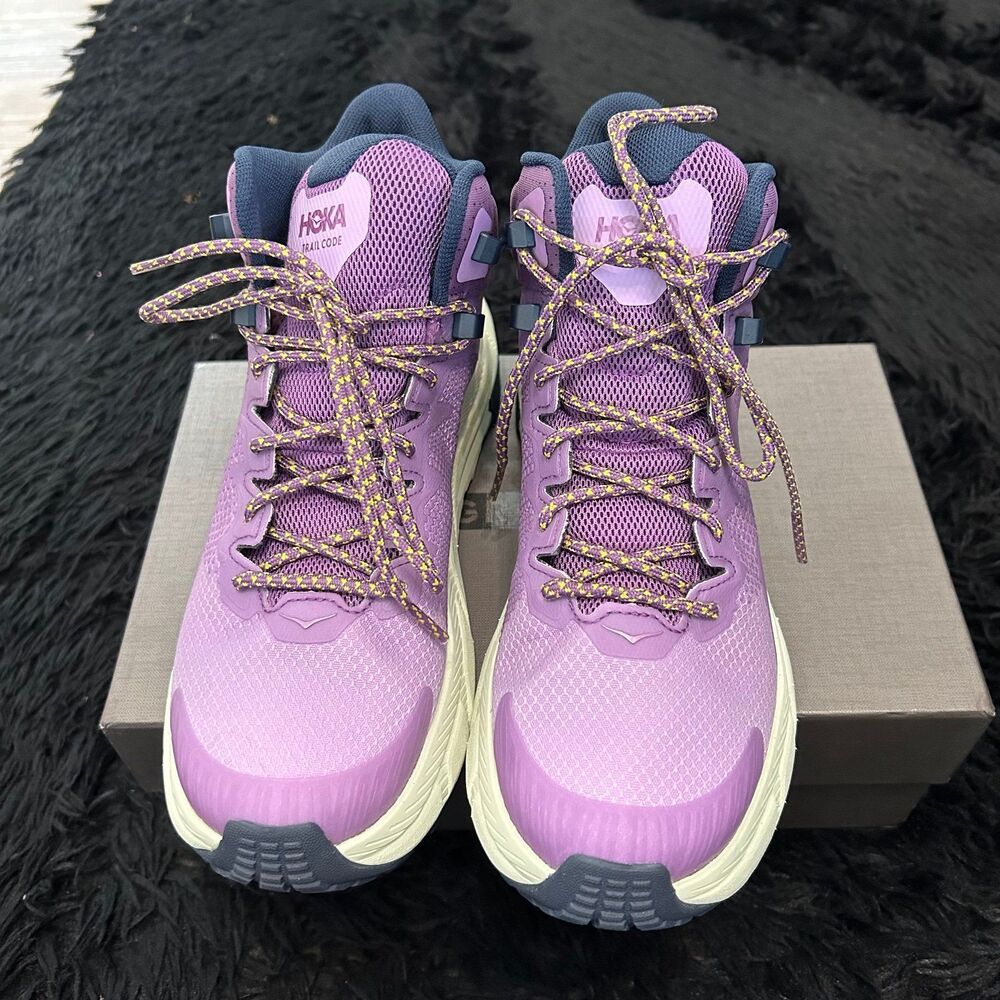 HOKA One One Trail Code GTX purple lace up shoes sneakers women’s 7.5 new - Picture 2 of 8